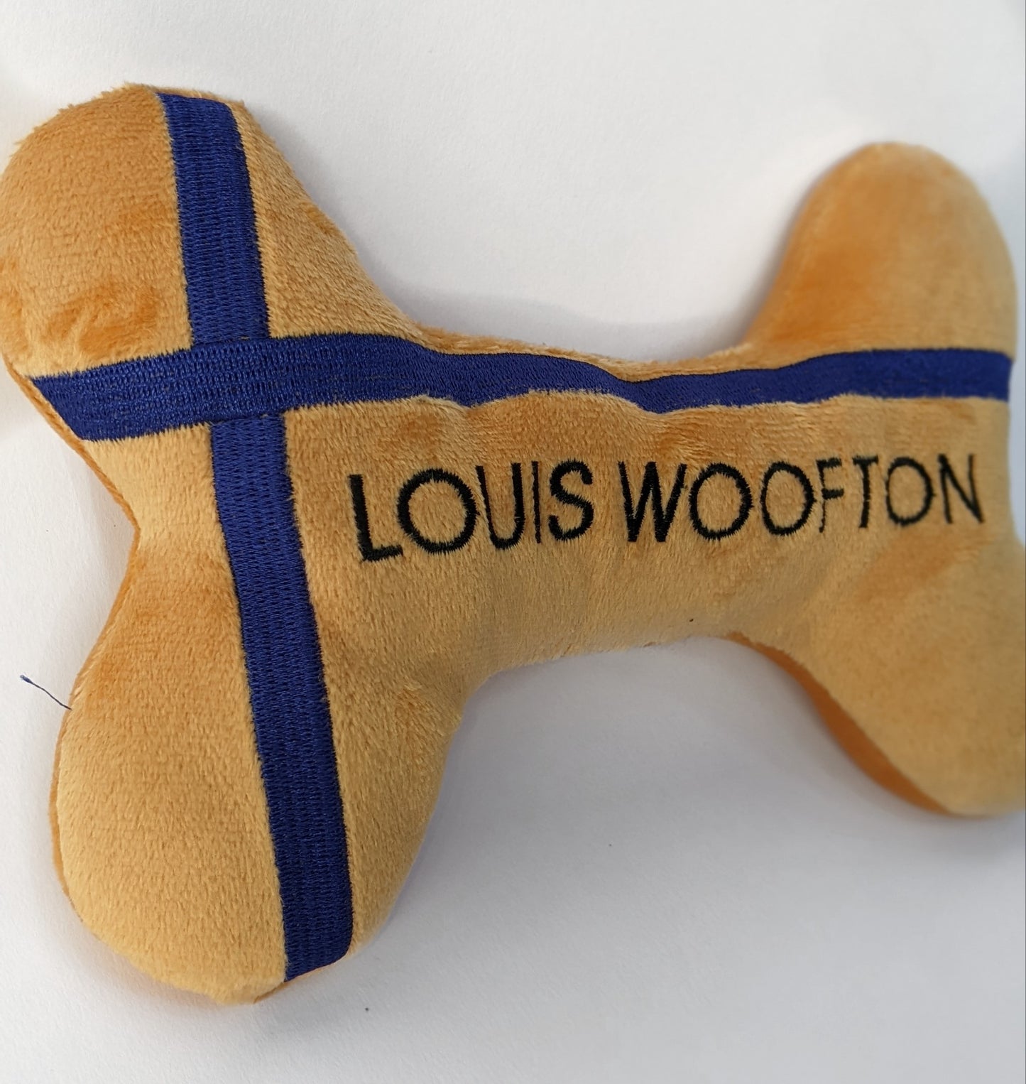 2-in-1 LOUIS WOOFTON ORANGE PACKAGING PLUSH BONE DOG TOY