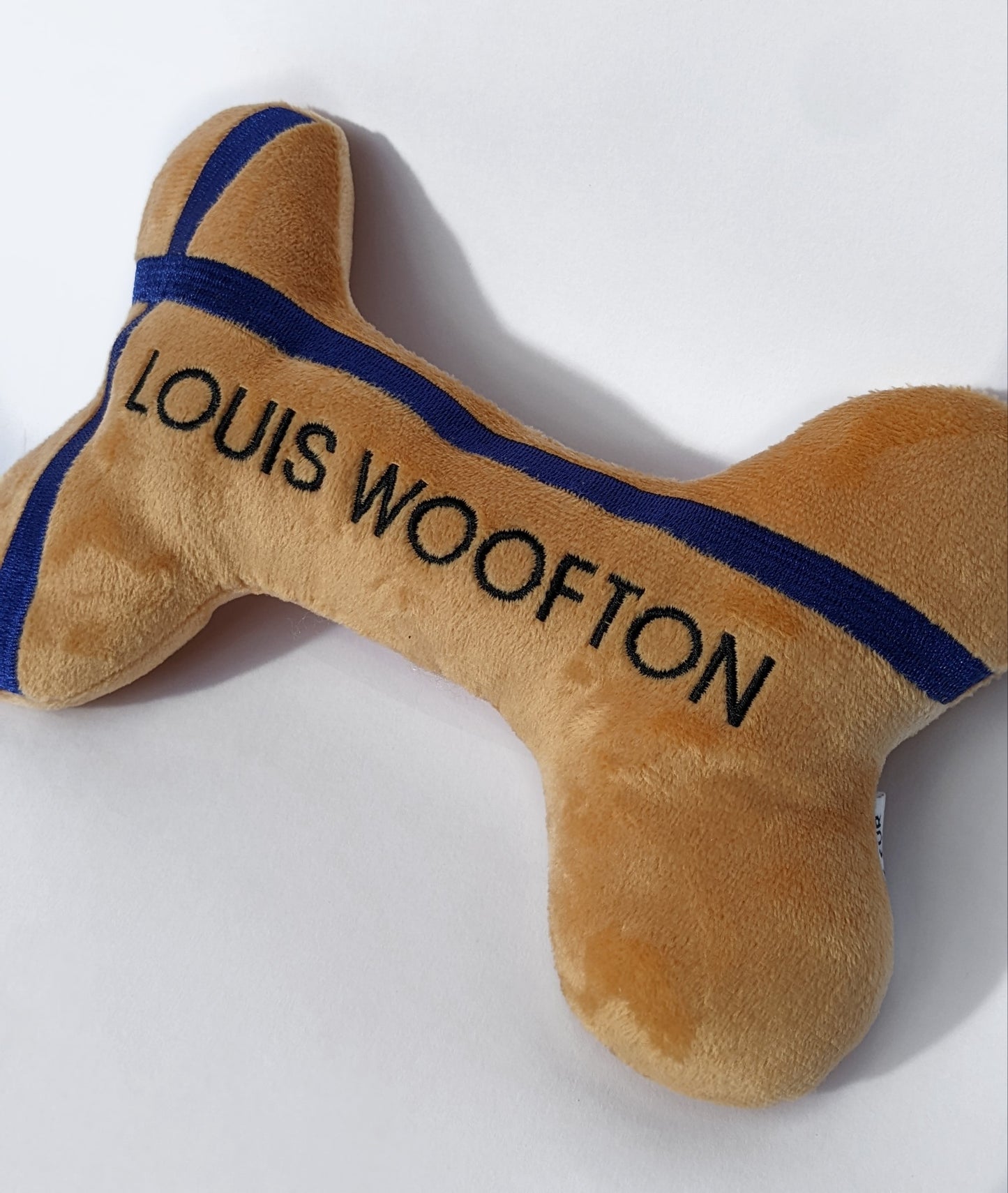 2-in-1 LOUIS WOOFTON ORANGE PACKAGING PLUSH BONE DOG TOY