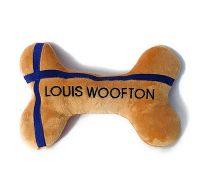 2-in-1 LOUIS WOOFTON ORANGE PACKAGING PLUSH BONE DOG TOY