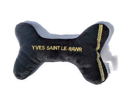 2-in-1 YVES SAINT LE RAWR BLACK PLUSH BONE DOG TOY